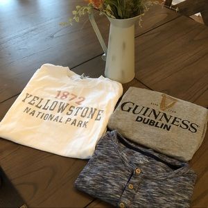 3 Men’s Travel Shirts - size Medium. 🧳🌲🍀